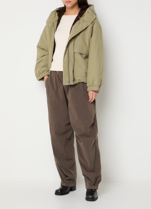 Bellerose Jenna parka met opgestikte zakken - voorkant 3 mosgroen