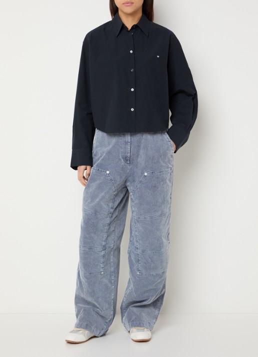 Bellerose Johan blouse met logo - voorkant 3 donkerblauw