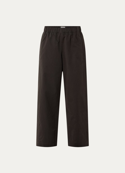 Bellerose Joline high waist wide fit broek met steekzakken - voorkant 2 bruin