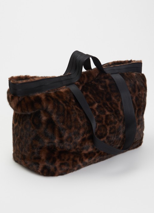 Bellerose Jommie shopper van imitatiebont met panterprint  - achterkant 5 donkerbruin