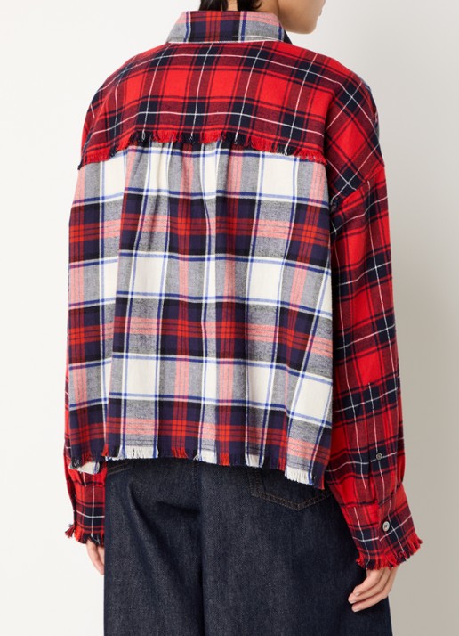 Bellerose Jonnie blouse met ruitdessin en borstzak - achterkant 4 rood