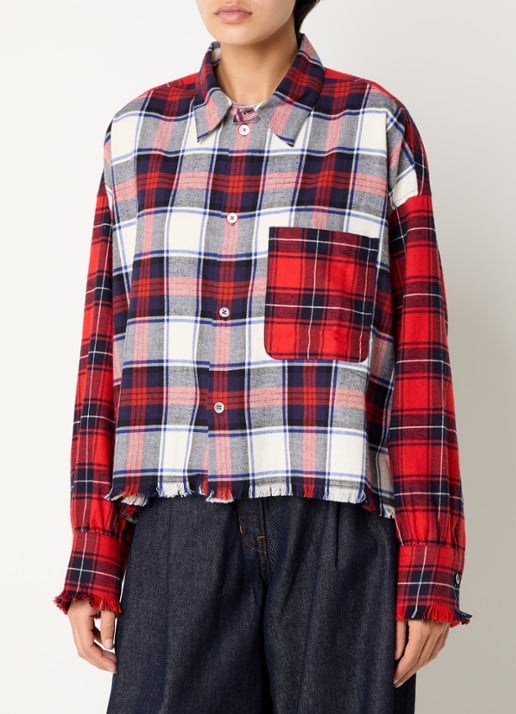 Bellerose Jonnie blouse met ruitdessin en borstzak