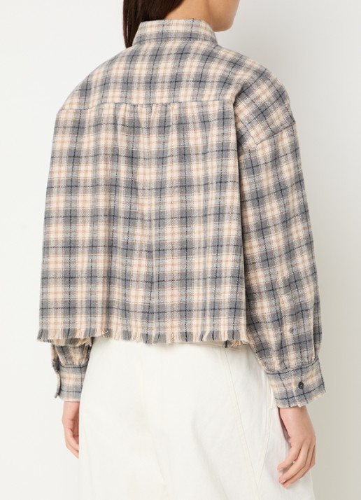 Bellerose Jonnie blouse met ruitdessin - achterkant 3 antraciet