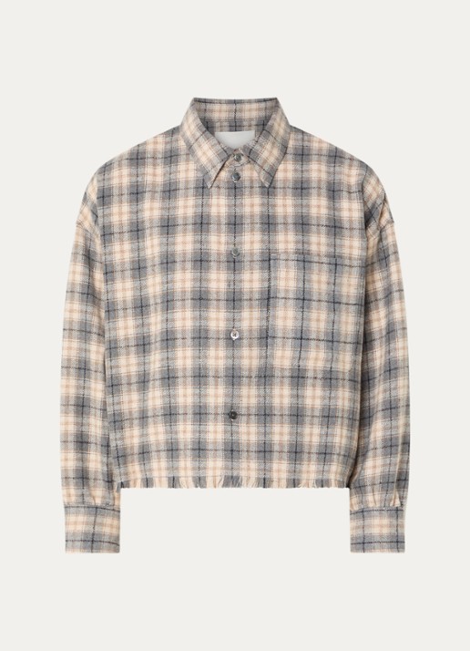 Bellerose Jonnie blouse met ruitdessin - voorkant antraciet