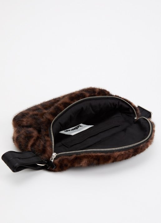 Bellerose Joswel crossbodytas van imitatiebont met panterprint - detail 3 bruin