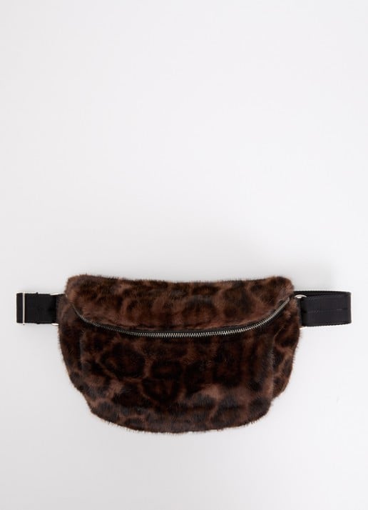 Bellerose Joswel crossbodytas van imitatiebont met panterprint - voorkant bruin