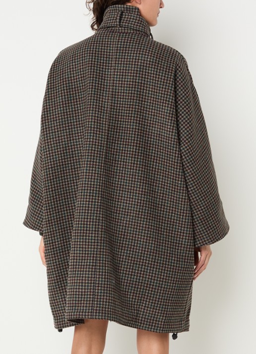 Bellerose Juny mantel van wol met ruitdessin - achterkant 4 bruin