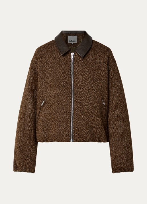 Bellerose Justine jack in wolblend met ritszakken  - voorkant 2 bruin
