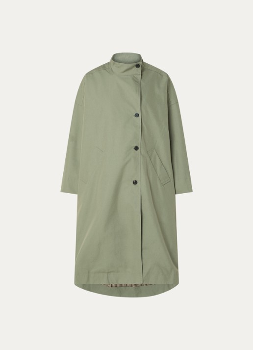 Bellerose Juttac trenchcoat met steekzakken - voorkant 3 mosgroen