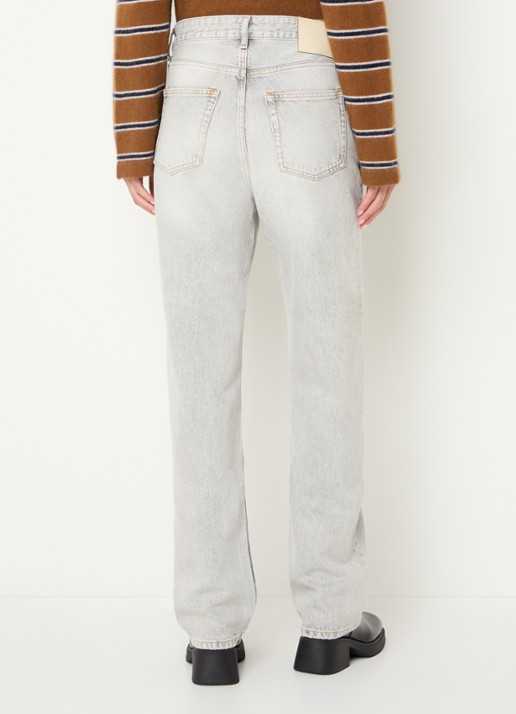 Bellerose Katy high waist slim fit jeans met gekleurde wassing - achterkant 5 lichtgrijs