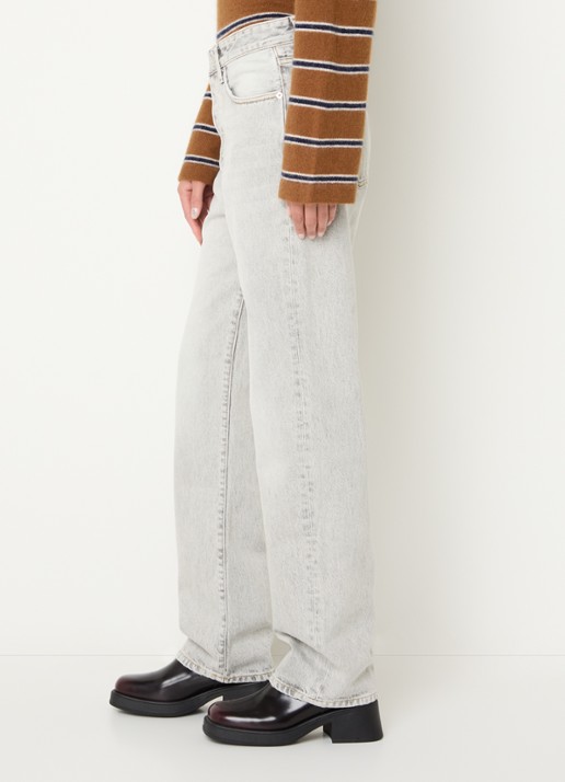 Bellerose Katy high waist slim fit jeans met gekleurde wassing - detail 4 lichtgrijs