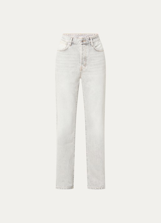 Bellerose Katy high waist slim fit jeans met gekleurde wassing - voorkant lichtgrijs