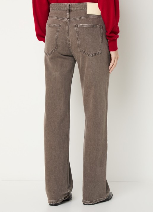 Bellerose Kia high waist straight leg jeans met gekleurde wassing - achterkant bruin