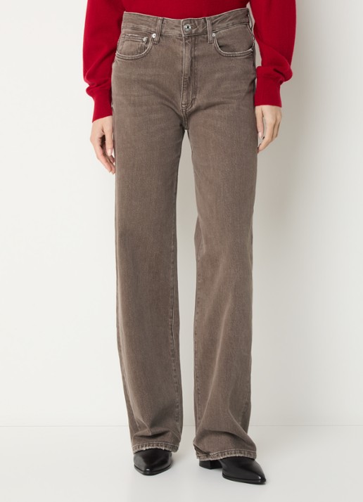 Bellerose Kia high waist straight leg jeans met gekleurde wassing - detail 2 bruin