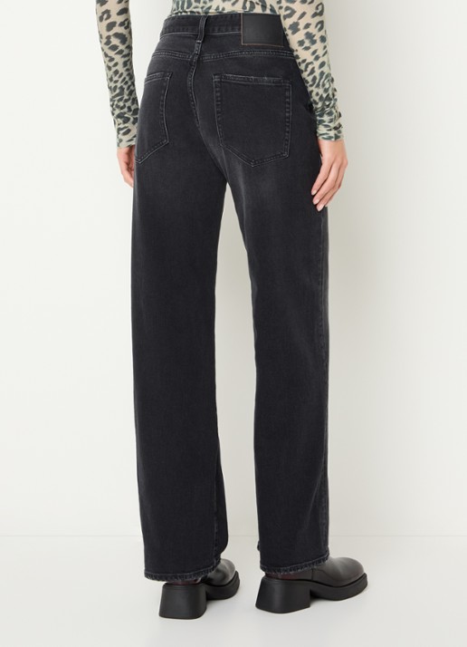 Bellerose Kia high waist straight leg jeans met gekleurde wassing - achterkant 5 zwart