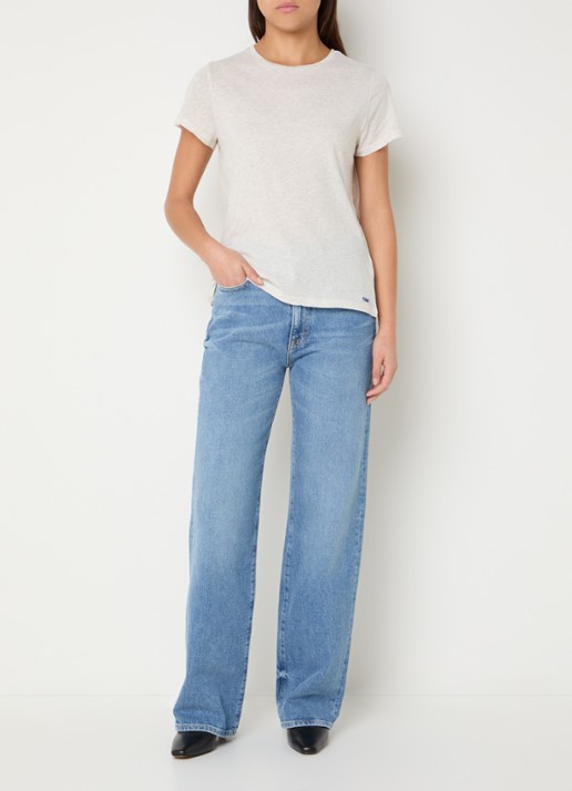 Bellerose Kia mid waist straight fit jeans met lichte wassing - voorkant 4 indigo