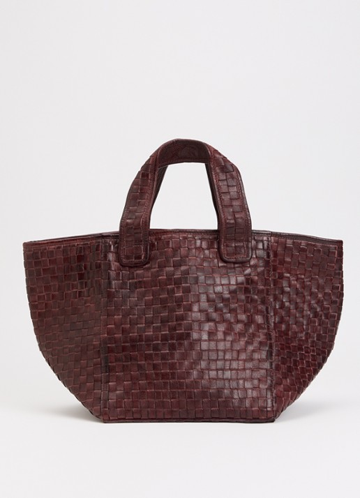Bellerose Kub shopper van leer met gevlochten detail