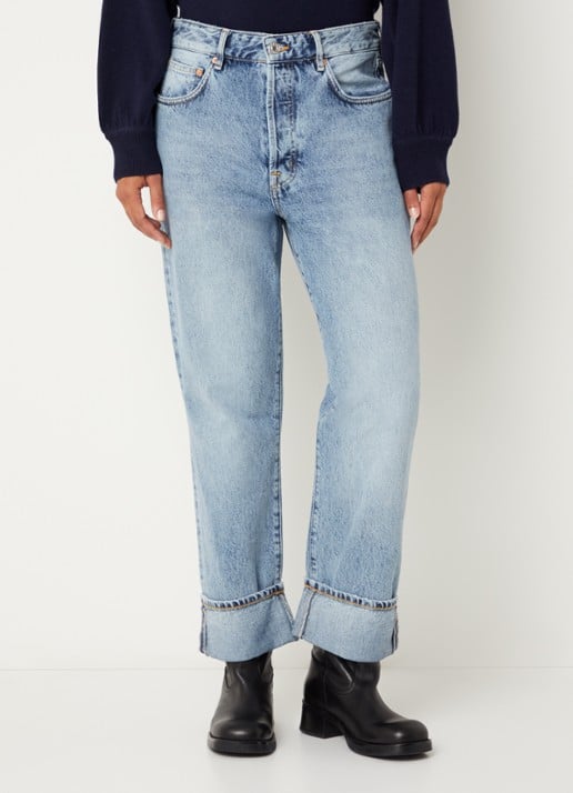Bellerose Kurt high waist tapered fit jeans met lichte wassing