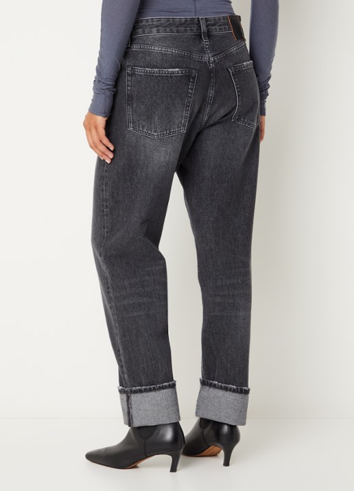 Bellerose Low waist tapered fit jeans met gekleurde wassing - achterkant antraciet