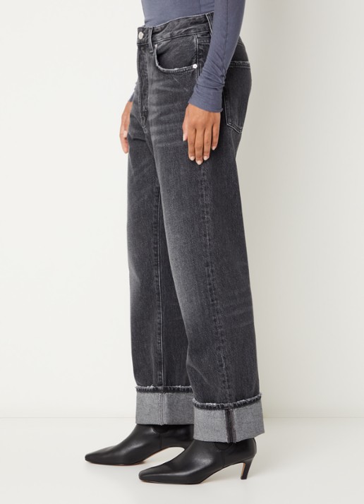 Bellerose Low waist tapered fit jeans met gekleurde wassing - detail 5 antraciet