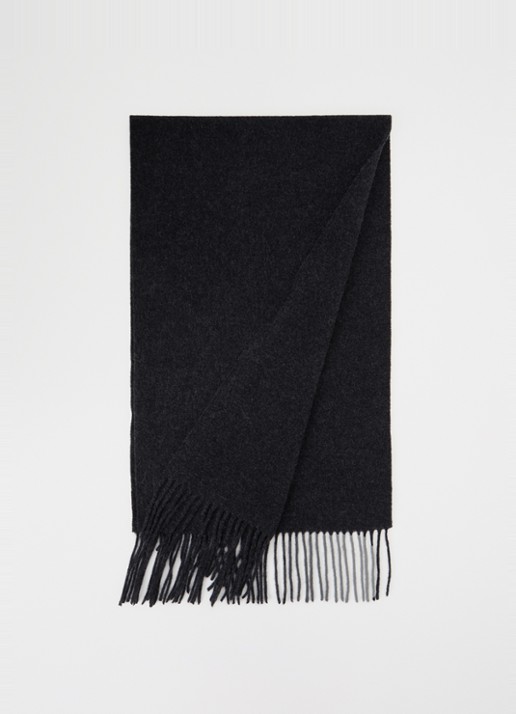 Bellerose Milan sjaal van scheerwol 120 x 35 cm - voorkant antraciet