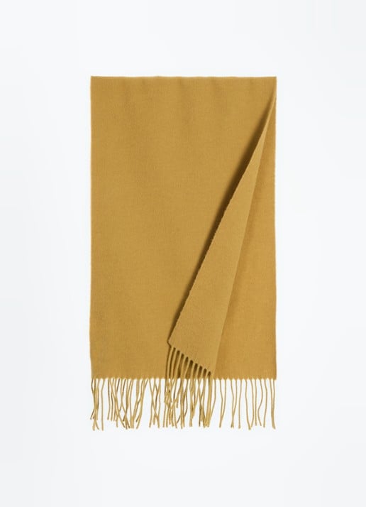 Bellerose Milan sjaal van scheerwol 120 x 35 cm - detail 2 mosterd