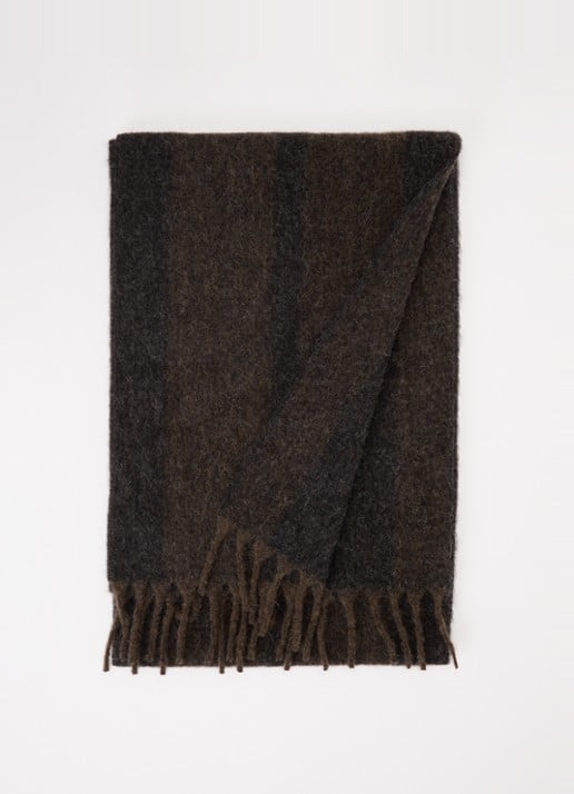 Bellerose Moryan sjaal in alpaca wolblend 220 x 33 cm  - voorkant 3 bruin