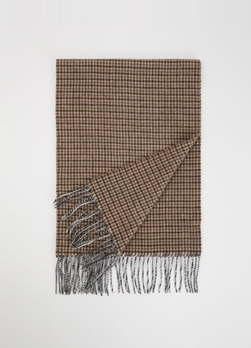 Bellerose Mutch sjaal van scheerwol met ruitdessin 120 x 35 cm