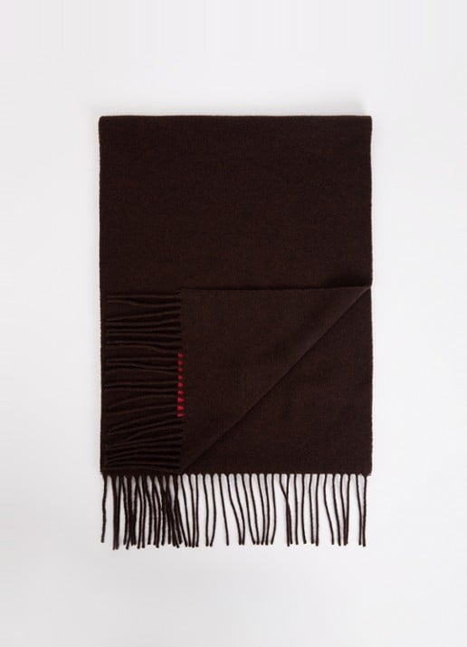 Bellerose Mutch sjaal van wol met franjes 200 x 35 cm