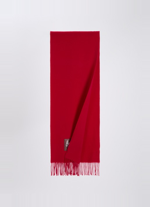 Bellerose Mutch sjaal van wol met franjes 200 x 35 cm - detail 2 donkerbruin