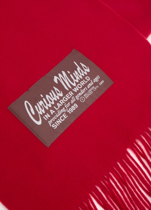 Bellerose Mutch sjaal van wol met franjes 200 x 35 cm - detail 3 donkerbruin