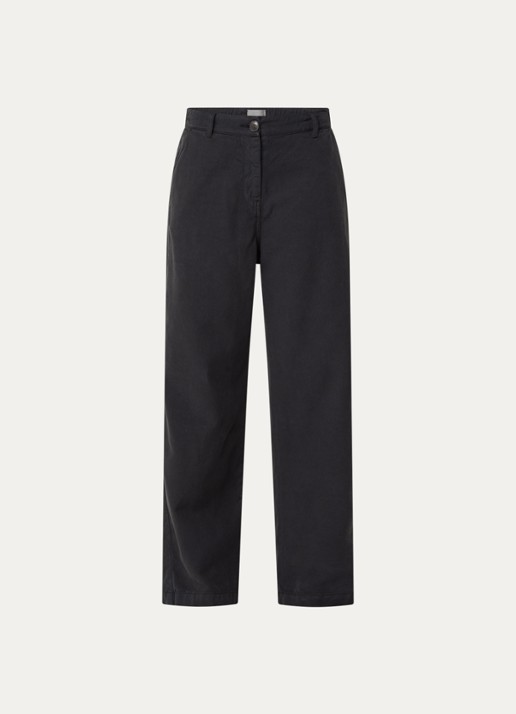 Bellerose Pace low waist tapered fit chino met steekzakken - voorkant 3 zwart