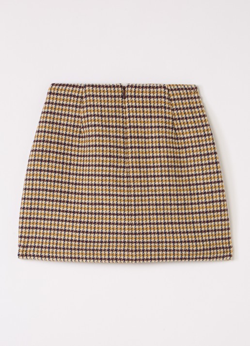 Bellerose Parise minirok in wolblend - voorkant 2 mosterd