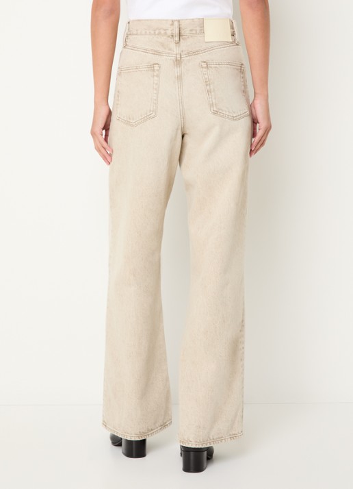 Bellerose Parthe high waist wide fit jeans met gekleurde wassing - achterkant 3 beige