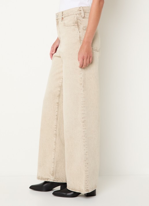 Bellerose Parthe high waist wide fit jeans met gekleurde wassing - detail 2 beige