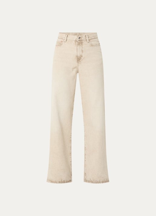 Bellerose Parthe high waist wide fit jeans met gekleurde wassing - voorkant 4 beige