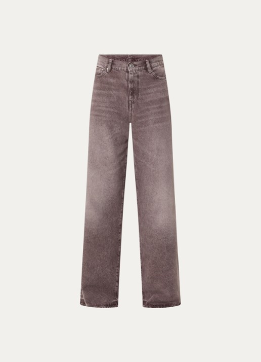 Bellerose Parthe high waist wide fit jeans met gekleurde wassing - voorkant 4 bordeauxrood
