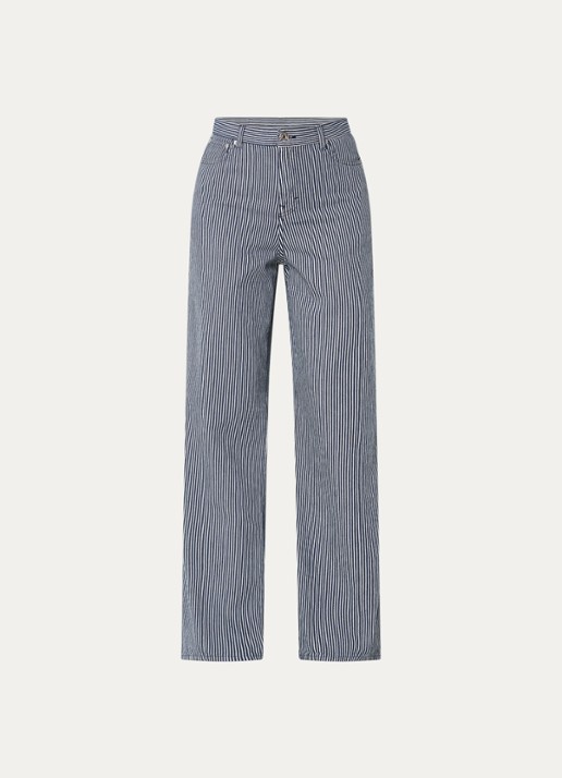 Bellerose Parthe high waist wide fit jeans met gekleurde wassing - voorkant 3 donkerblauw