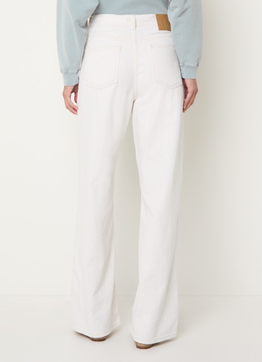 Bellerose Parthe high waist wide fit jeans met gekleurde wassing - achterkant 5 gebroken wit