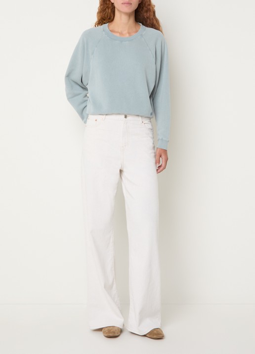 Bellerose Parthe high waist wide fit jeans met gekleurde wassing - voorkant 4 gebroken wit