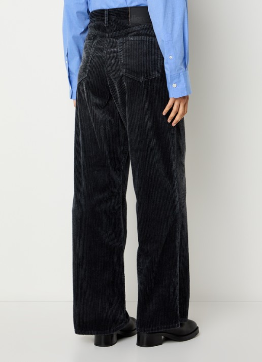 Bellerose Parthe high waist wide leg jeans met gekleurde wassing - achterkant 3 antraciet