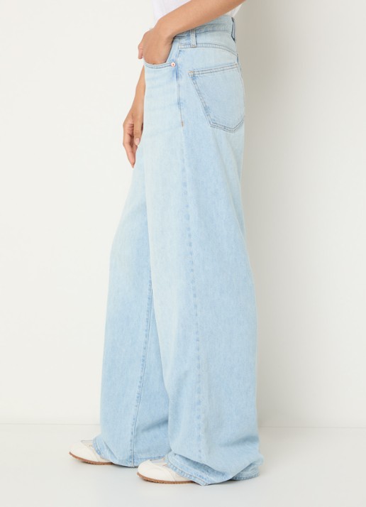 Bellerose Parthe high waist wide leg jeans met lichte wassing - detail 2 indigo
