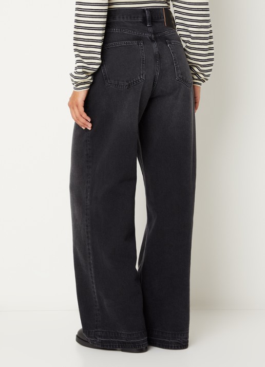 Bellerose Parthe51 mid waist loose fit jeans met gekleurde wassing en steekzakken - achterkant 3 zwart