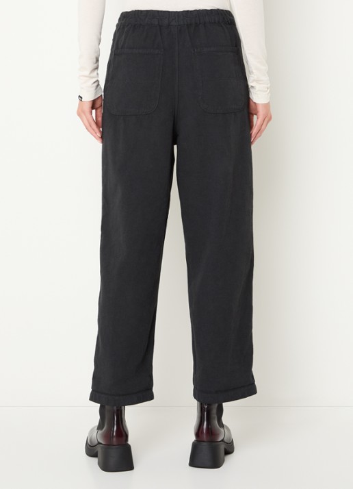 Bellerose Pasop high waist cropped tapered fit broek met steekzakken - achterkant 4 zwart