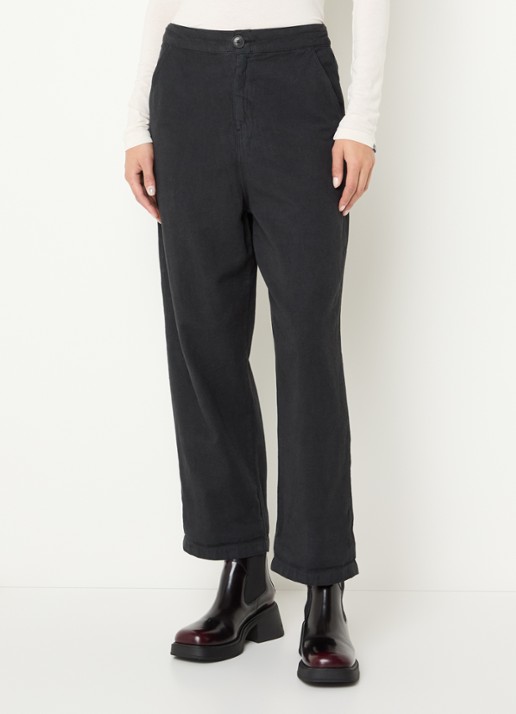 Bellerose Pasop high waist cropped tapered fit broek met steekzakken