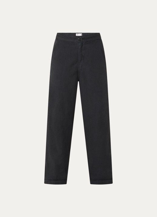 Bellerose Pasop high waist cropped tapered fit broek met steekzakken - voorkant zwart