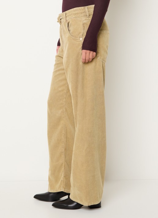 Bellerose Pearcy high waist wide fit jeans met gekleurde wassing - detail 2 camel