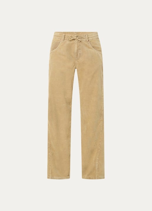 Bellerose Pearcy high waist wide fit jeans met gekleurde wassing - voorkant 4 camel