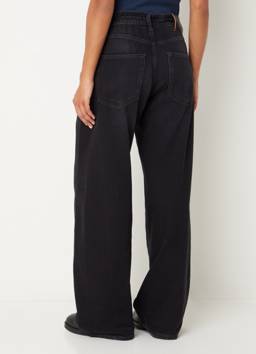 Bellerose Pearcy mid waist loose fit jeans met gekleurde wassing - achterkant 3 zwart