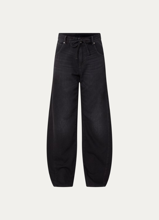 Bellerose Pearcy mid waist loose fit jeans met gekleurde wassing - voorkant zwart